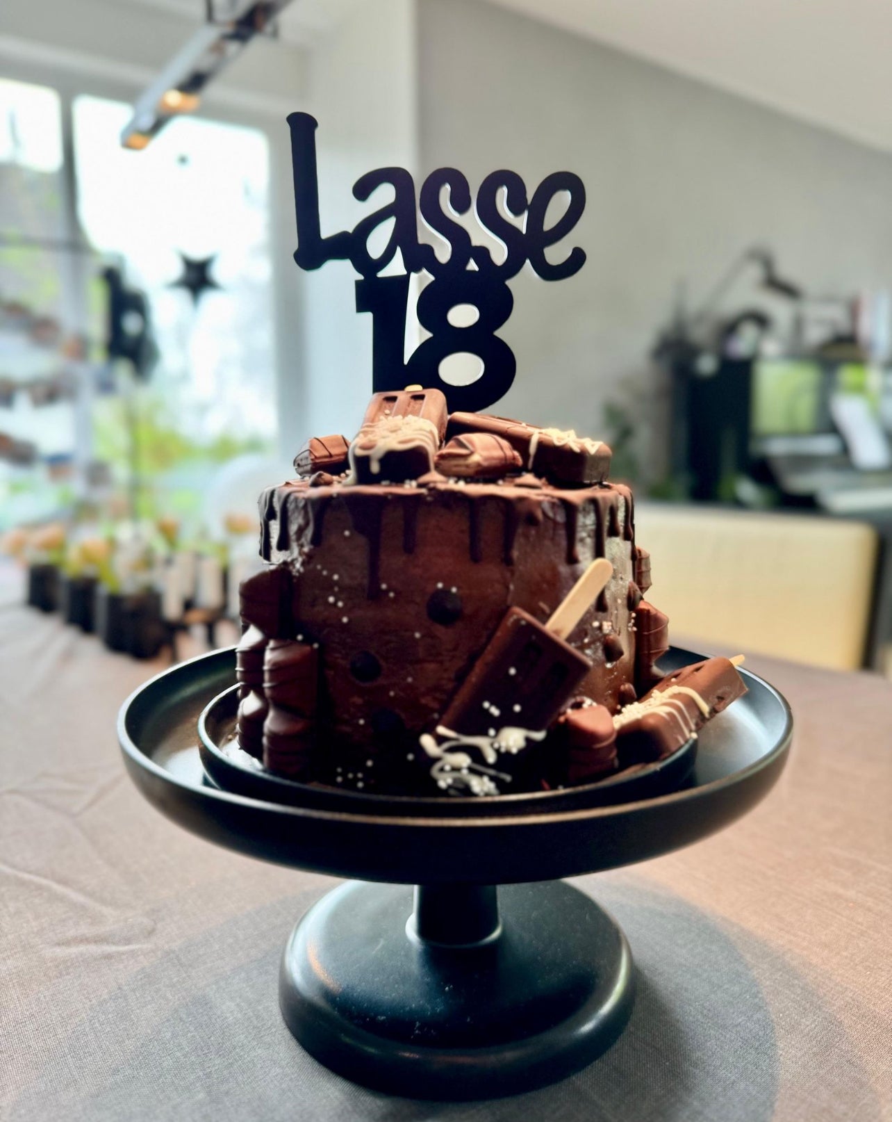 Caketopper Name+Zahl in schwarz, matt