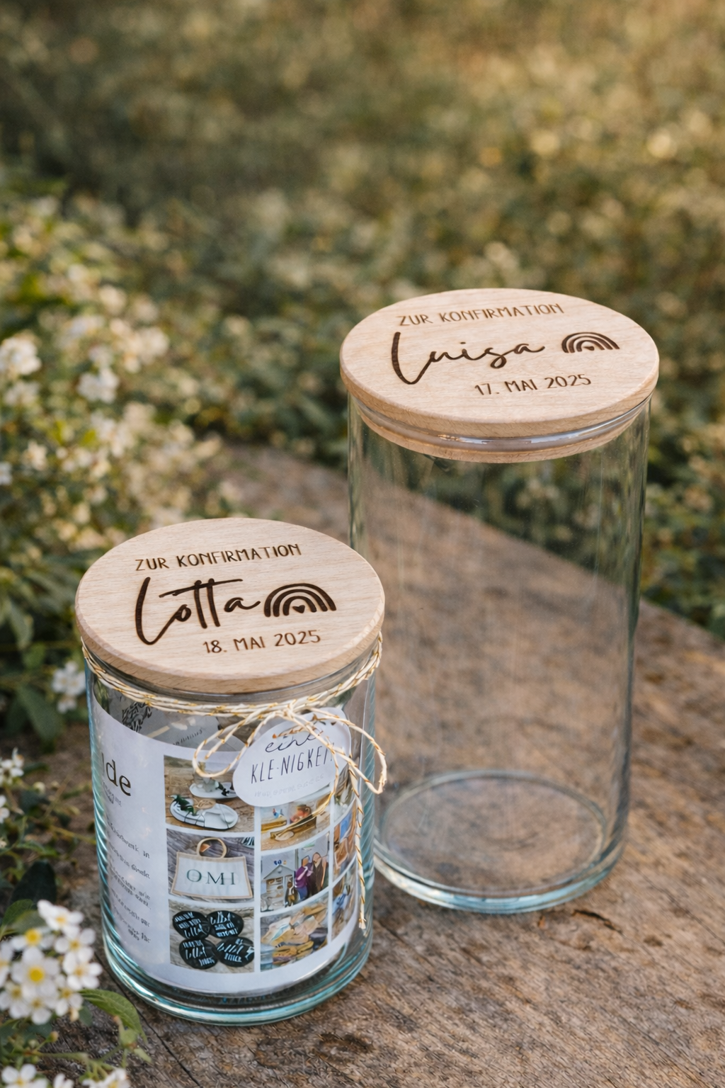 Glas mit personalisiertere Gravur
